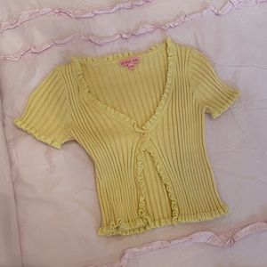 Verge Girl Yellow Ruffle Crop Top